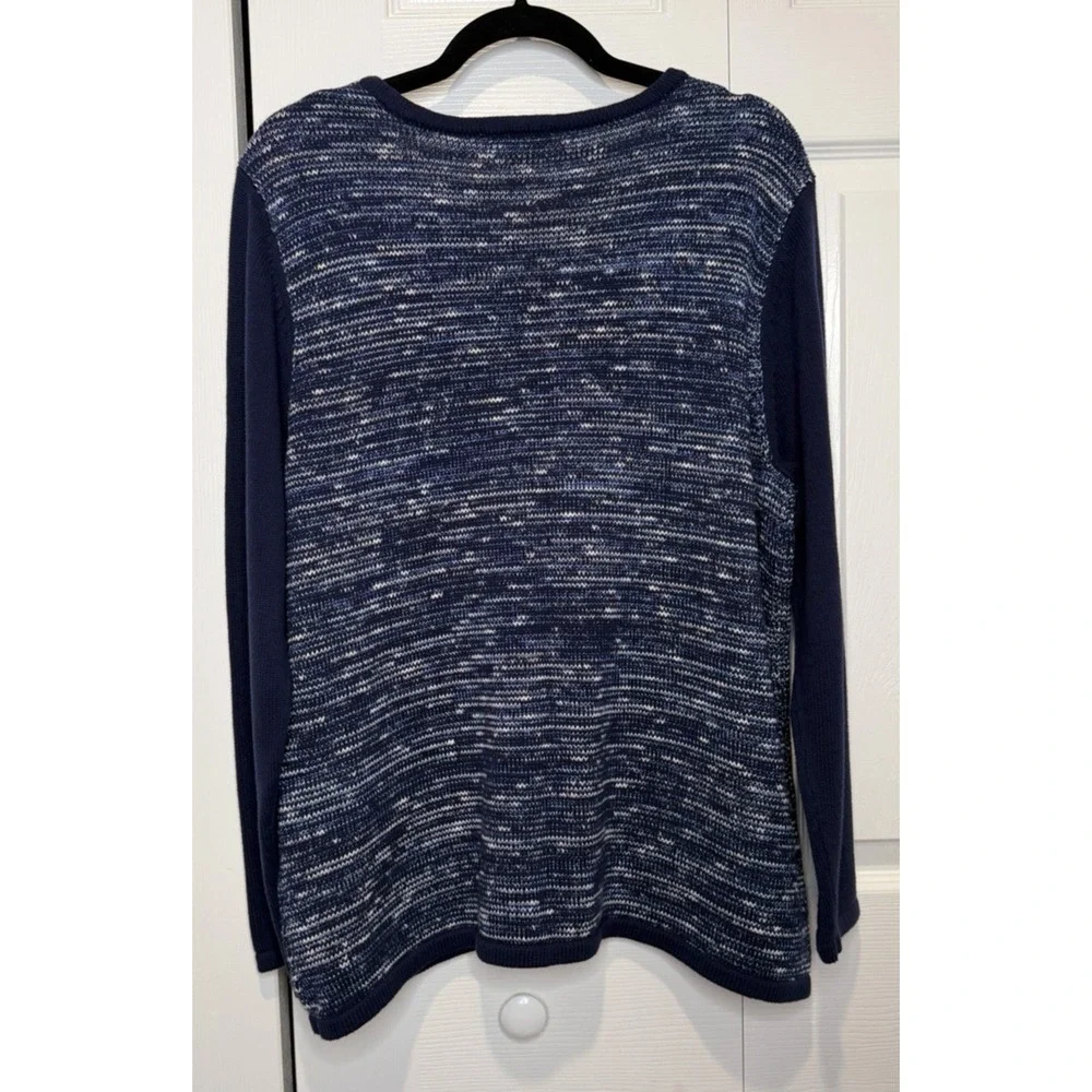 Appleseeds Womens Zip Cardigan Sweater Size PL Y2K 90s Grandpa Professor Indie‎ - Picture 2 of 8